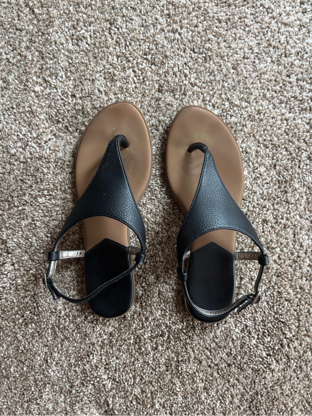 Circus by Sam Edelman Black and Tan Thong Sandals